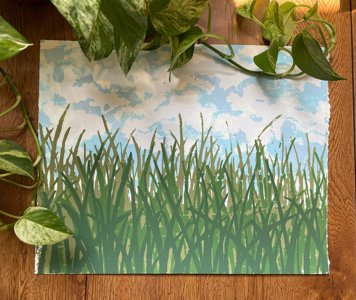 Grass Limited Edition silkscreen print 11x14"- Original Handprinted