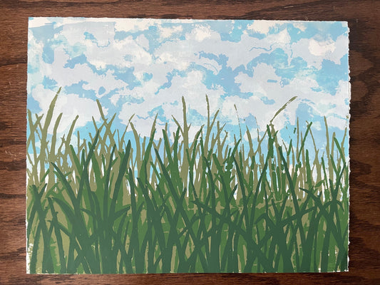 Grass Limited Edition silkscreen print 11x14"- Original Handprinted