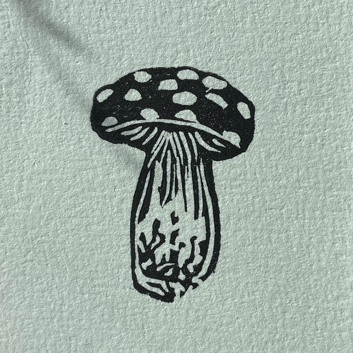 Mushroom Mini Linocut Print 2x3” - Original Hand-Carved Linoprint