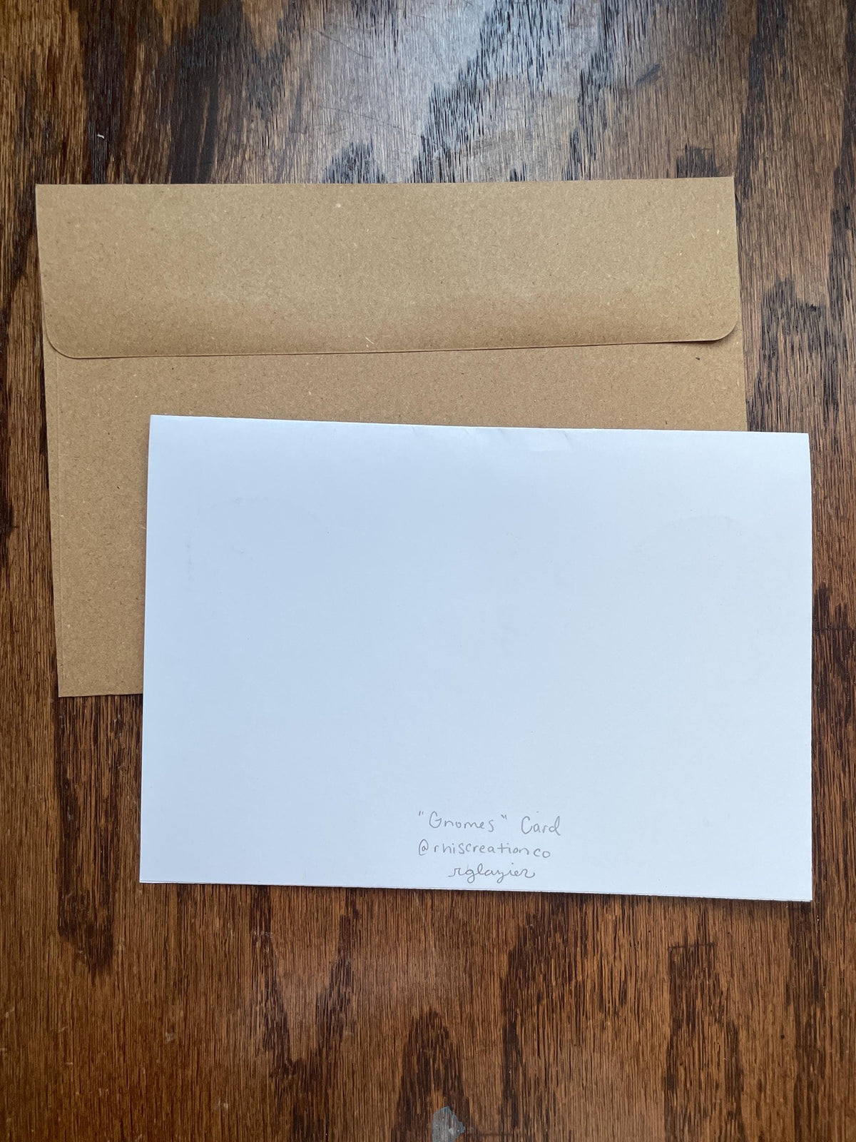 Holiday Gnomes Christmas Seasons Greetings Card, blank inside, envelope included
