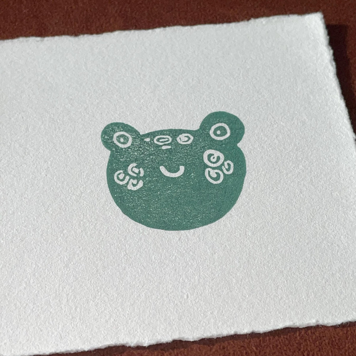 Frog Mini Linocut Print 3x3”- Original Hand-Carved Linoprint